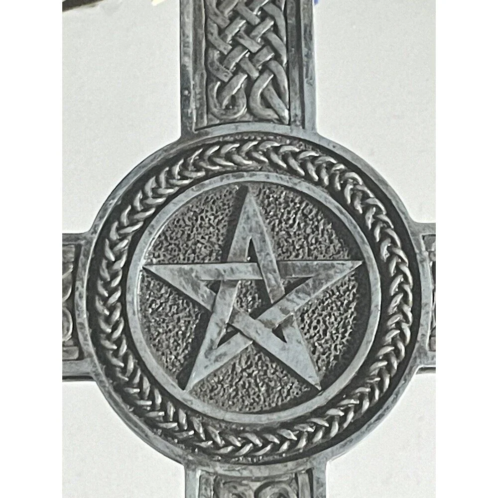 Pentagram Celtic Wall Art Mirror Sculpture Hanging Pentacle Knotwork New Age